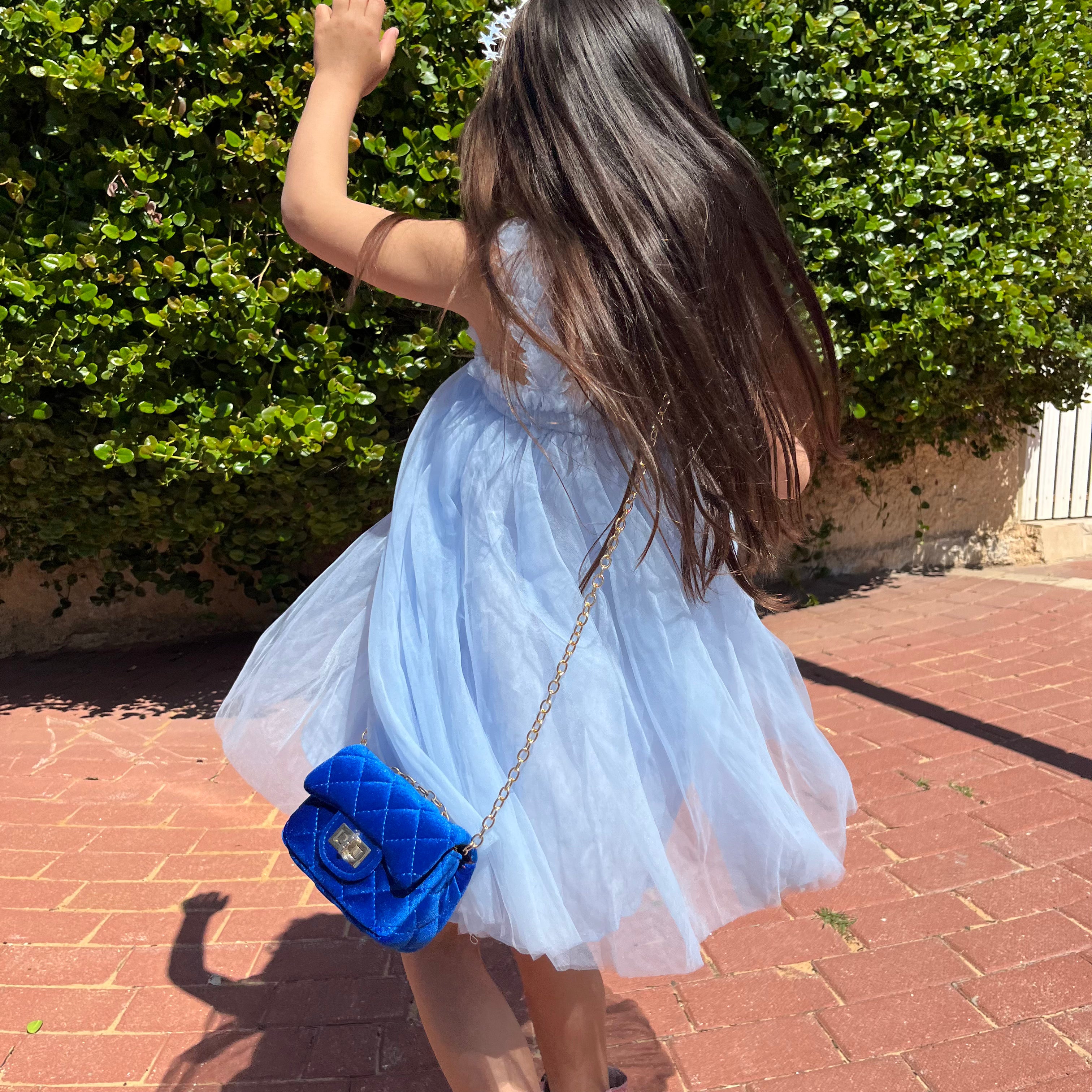 Blue tulle dress
