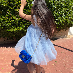 Blue tulle dress