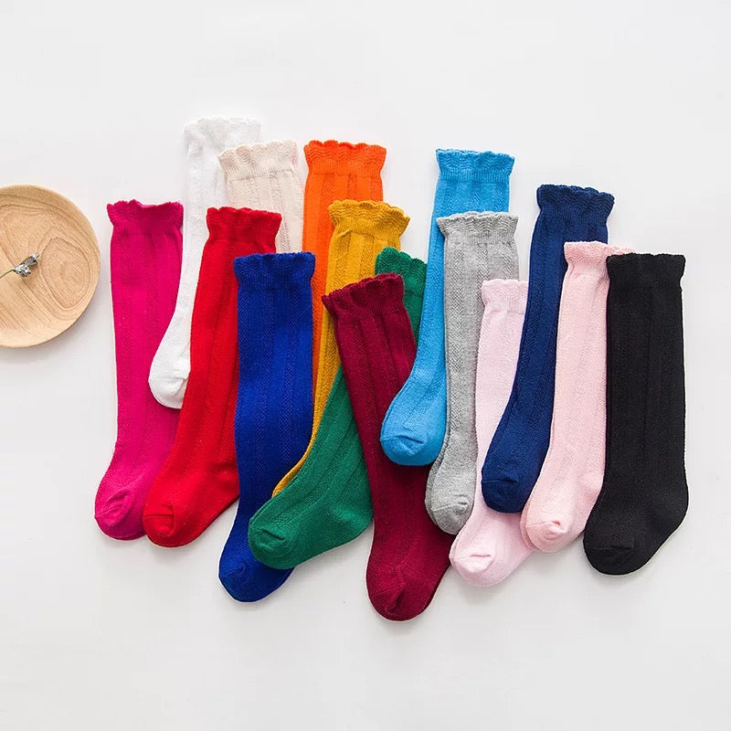 Ruffle knee high socks