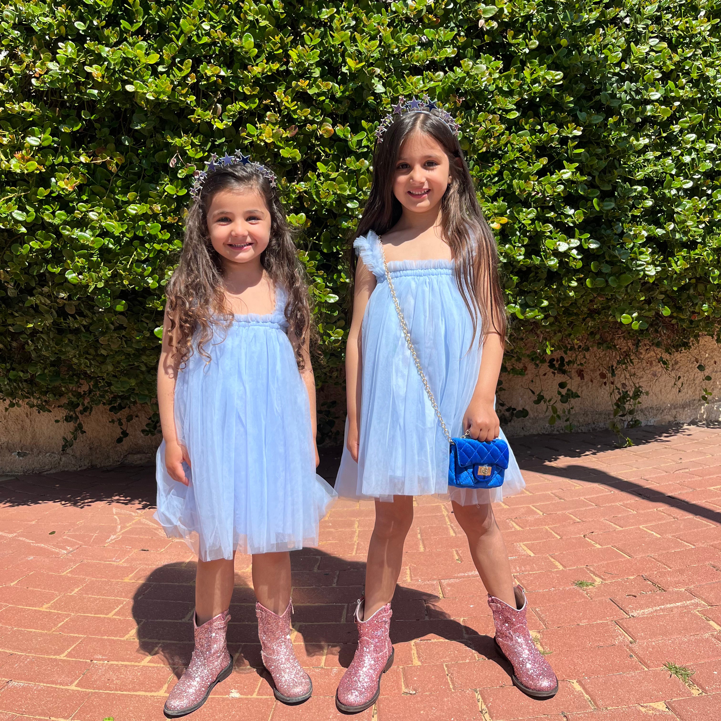Blue tulle dress