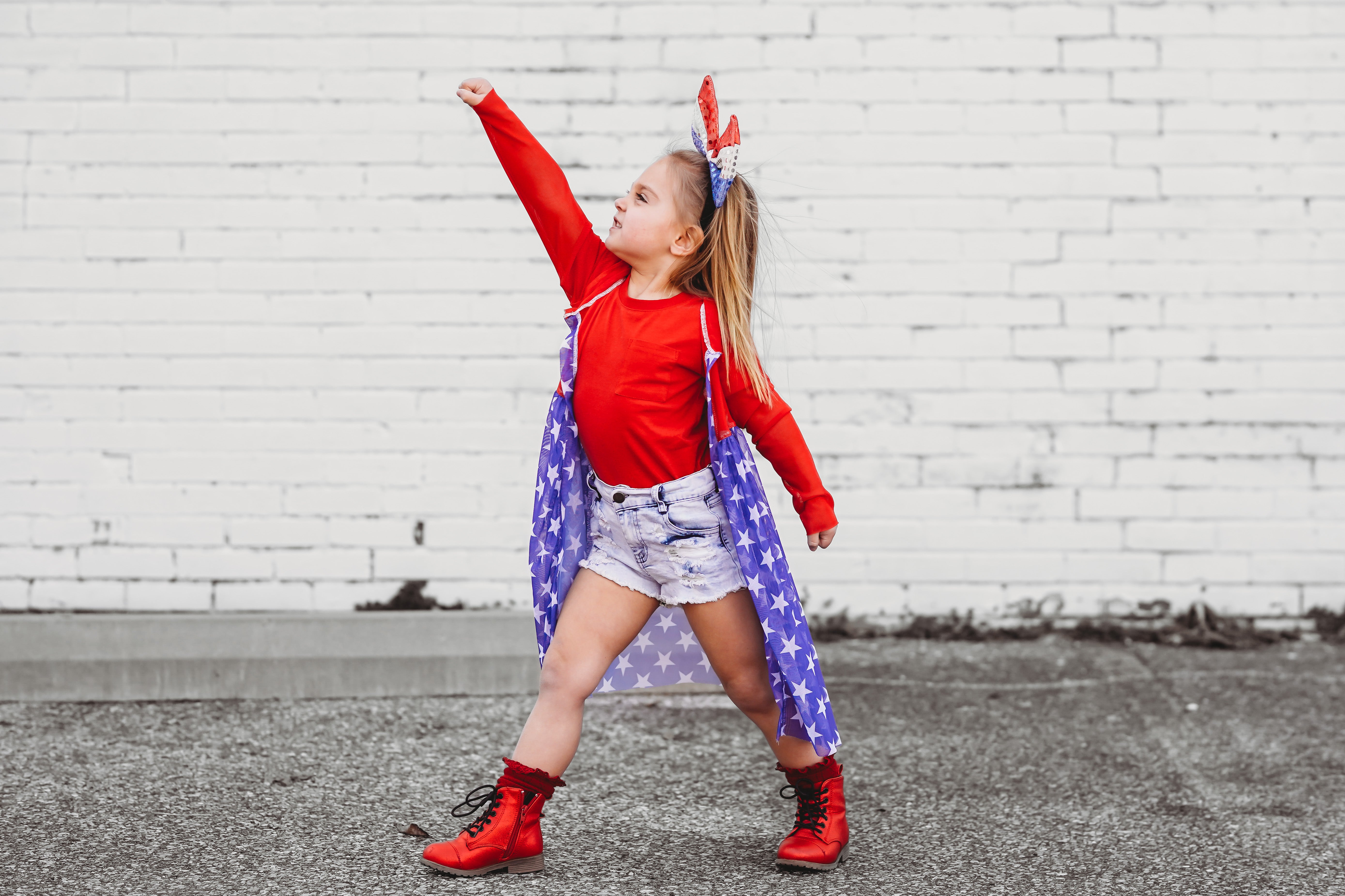 Oversized Red White & Blue Bow Headband