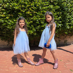 Blue tulle dress